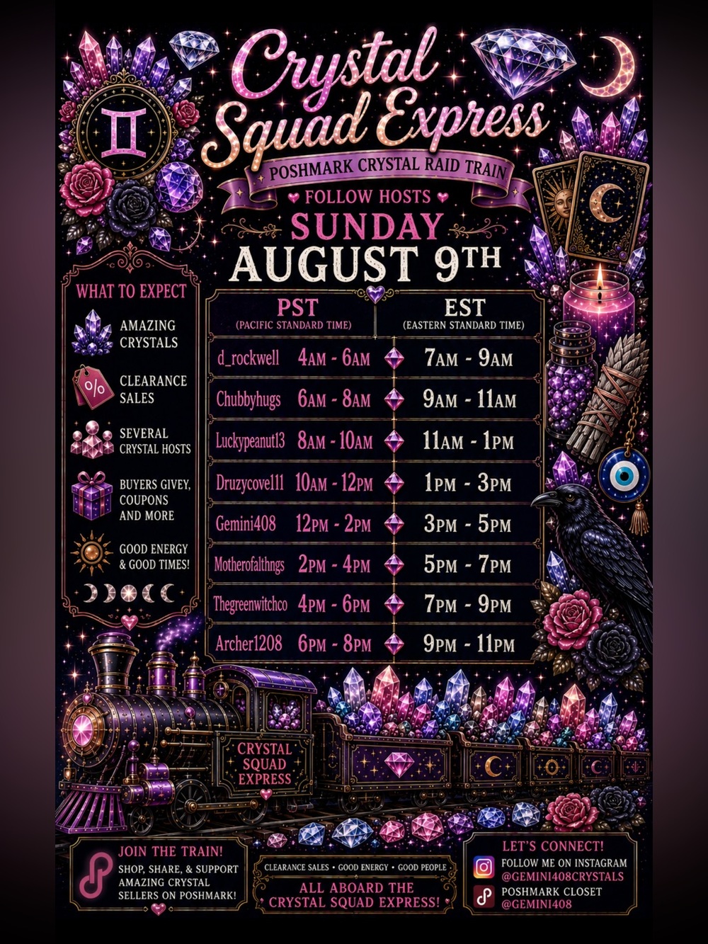 “Crystal Squad” Raid Train 8/9/26 ALL SALES ARE FINAL - Picture 2 of 3